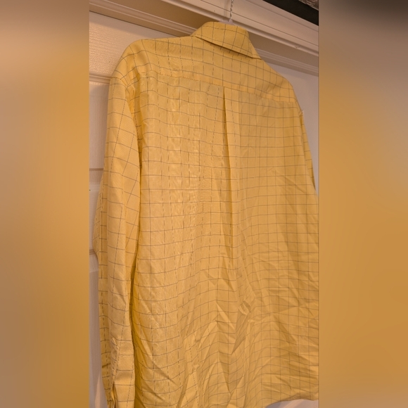 Brooks Brothers 346 Men's Yellow 17-4/5 All Cotton Casual Button Down Shirt - Picture 10 of 13